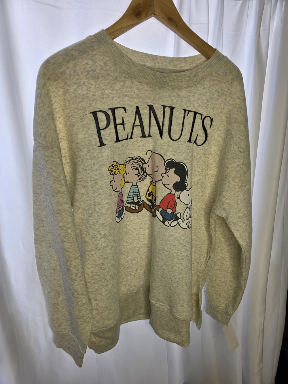 Peanuts Crewneck Sweatshirt - Beige with Multicolor Graphic